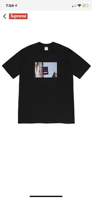 Supreme Banner Tee Tshirt Large L Black New DS FW19 | eBay 