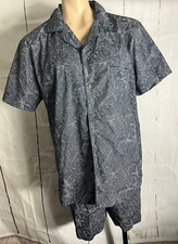 BNWT Men's Size S Small Anko Pyjamas Blue Vine Short Summer Style Sleep Set