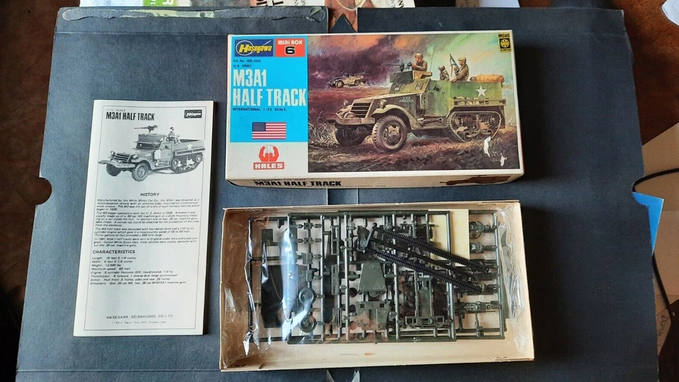 M3A1 HALF TRACK Hasegawa 1/72 Mini Box 6 modellismo mezzi militari - Immagine 4 di 4