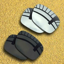 2 Pairs Lenses Replacement for-Oakley Holbrook Mix OO9384 Polarized-Black&Silver