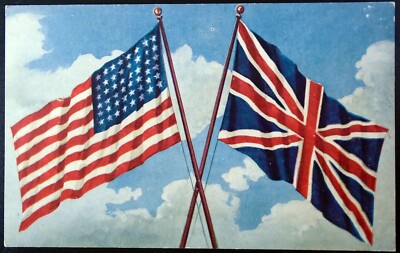 #184 1900-1920 s Historic Flags of the United States and Great Britain