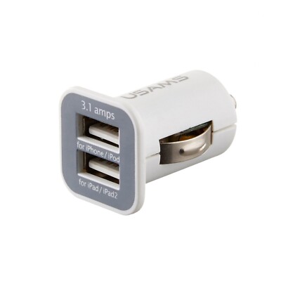 cigarette lighter amps 3.1 Amp Usams Twin Port Usb 12v Universal Car Charger Cigarette Lighter In  White