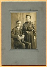 Portrait of Mother Son circa 1900s Old Cabinet Card