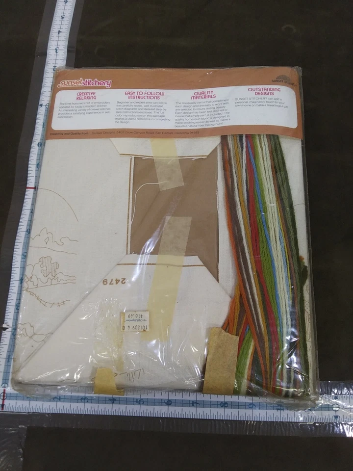 Vintage Sunset Stitchery Country Church Steeple Stained Glass Embroidery KIT - Image 2 of 4