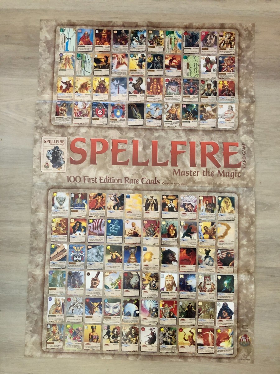 first edition magic cards 1994 TSR Spellfire Master The Magic Card Game 100 First Edition Cards  Poster D&D
