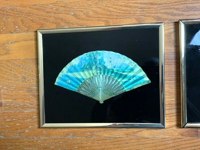 Kafka Industries #2669 #2670 Framed Foil Fans Etching Wall Art