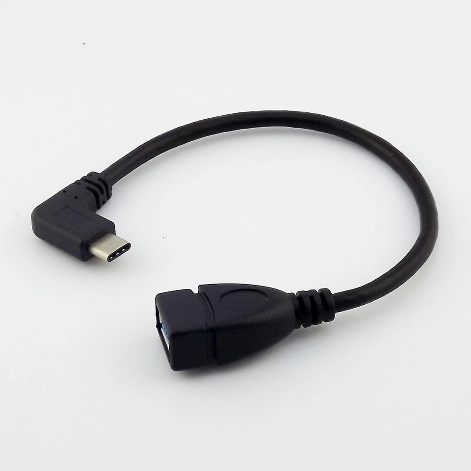 USB 3.1 Type C Male 90 Degree Right Angled to USB 3.0 A Female OTG Adapter Cable - Image 2 of 4