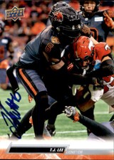 T.J. Lee Signed 2023 Upper Deck CFL Football card BC Lions