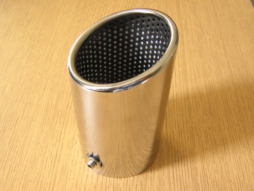 Stainless Steel Chrome Exhaust Tip 74mm Tail Pipe Sports Oval Trim A4 Style - Picture 2 of 5
