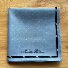HANDKERCHIEF ART VINTAGE BLUE POLKA DOT MEN'S POCKET SQUARE COTTON 20" A-0587