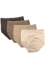 Breezies 4-Pack Nylon Microfiber Brief Panty Tonal