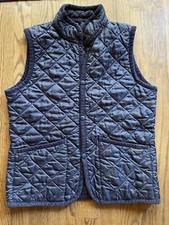 Lavenham Navy Quilted Vest Women's Size S Corduroy Trim Pockets