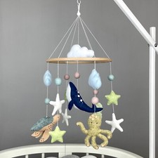 Ocean baby mobile Whale nursery crib mobile Sea creature mobile Baby shower gift