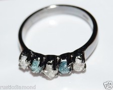 1.10Tcw Natural Gray/Blue Rough Diamond Ring Raw Uncut Diamond Ring Silver Ring