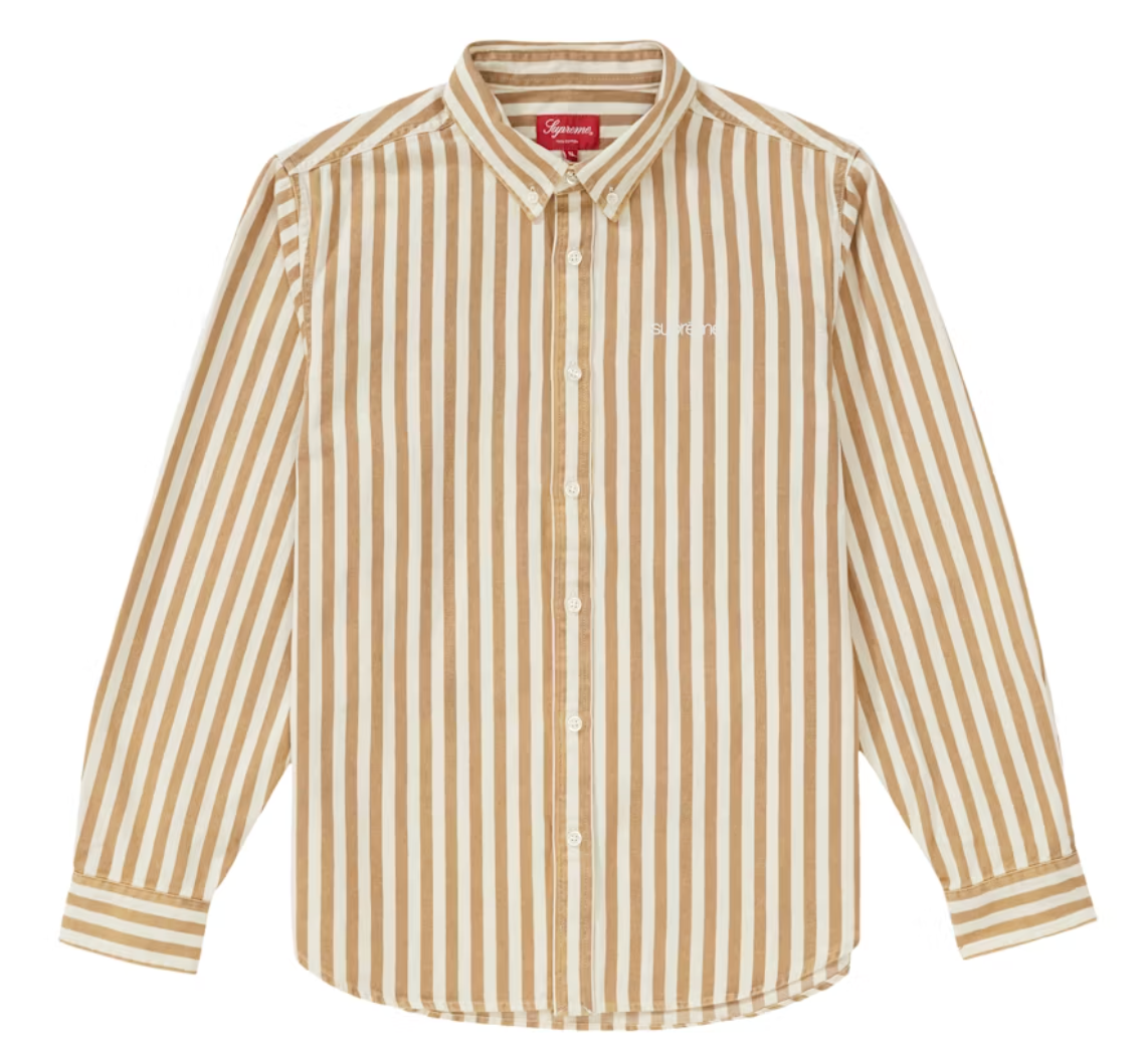 Supreme Shirt Denim - Stripe Blue | Logo shirt XL stripe 17SS Fit