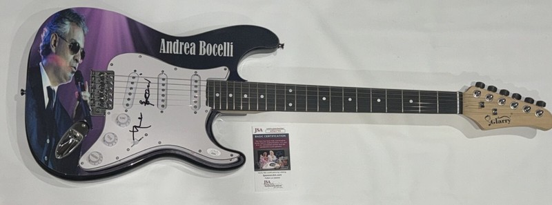 ANDREA BOCELLI SIGNED CUSTOM ELECTRIC GUITAR ITALIAN TENOR LEGEND JSA COA