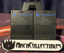 Lot of 2 OEM PS2 8MB Memory Card Sony Playstation 2 - SCPH-10020 Black