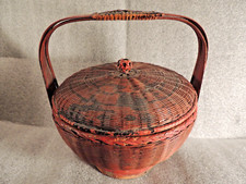 Antique Chinese Extremely Fine  Woven Basket Cover Original Patina Rare! Estate