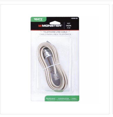 Monster Just Hook It Up 15 ft. L Ivory Modular Telephone Line Cable