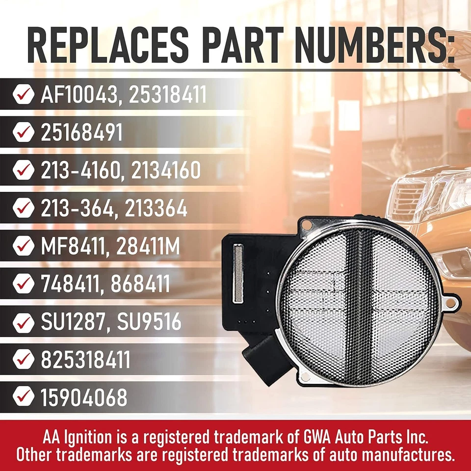 Sensor de flujo de aire de masa medidor MAF para Chevy Silverado GMC Sierra 25318411 2134160 Foto 4 de 4