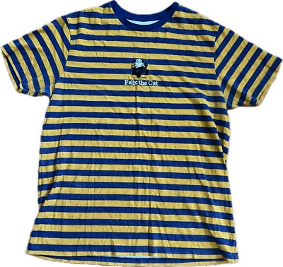 Neon Riot × Felix The Cat Multicolored Striped Middle Finger Up T-shirt Adult XL