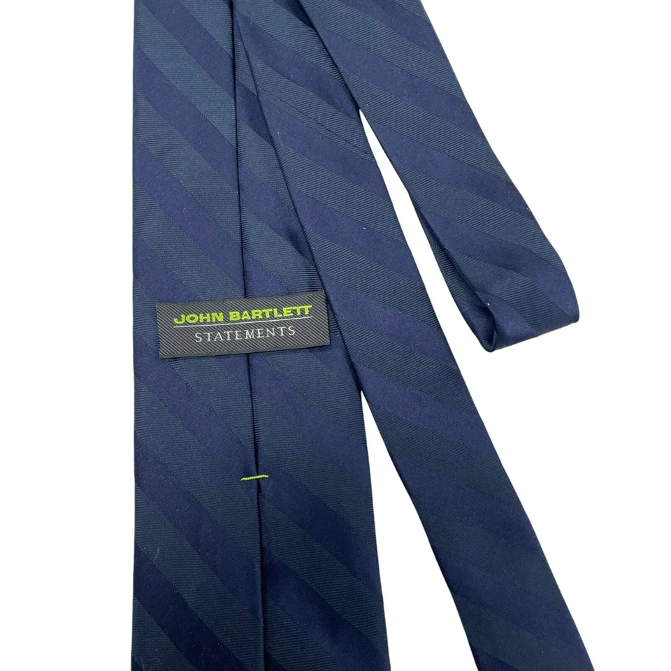 John Bartlett Statements Straight Neck Tie Navy Striped One Size - Image 4 of 4
