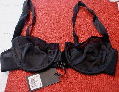 $248 KIKI DE MONTPARNASSE Black Underwire Expose Balconette Bra 34C NWT