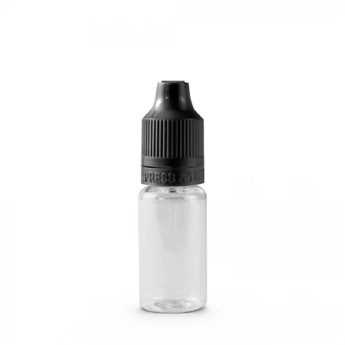 10ml Empty Plastic Bottles Clear PET Essential Oils Liquid White Cap QUALITY UK