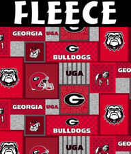 NCAA University of Georgia Patch GA-1177 Fleece Fabric by the Yard