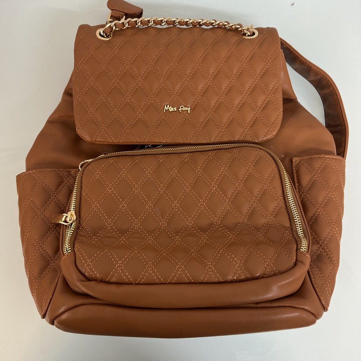 Miss Fong Backpack Diaper bag miss fong Diaper Bag Backpack Baby Diaper Bag, Large Leather  main image 2