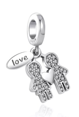 You and I Love Charm Anhänger in 925 Sterling Silber  Besuchen Sie meinen Shop 