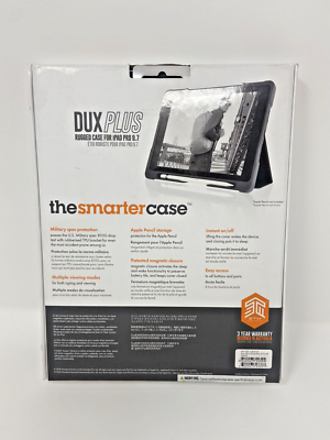 STM Dux Plus Custodia Ultra Protettiva Per IPad Air 11" M2 (6ª Gen) E 5ª/4ª Gen – Con Alloggiamento Per Apple Pencil, Chiusura Magnetica, Retro Trasparente