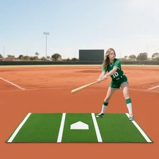 9.8*4.9ft Heavy-Duty Baseball Softball Turf Training Mat For Indoor Outdoor