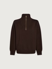 Varley Hawley Half Zip Sweat 150 MSRP Women s Size Medium Chocolate Walnut
