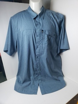Wrangler ATG Shirt Mens XL Blue Performance Outdoor Utility Hik Short Sleeve P8