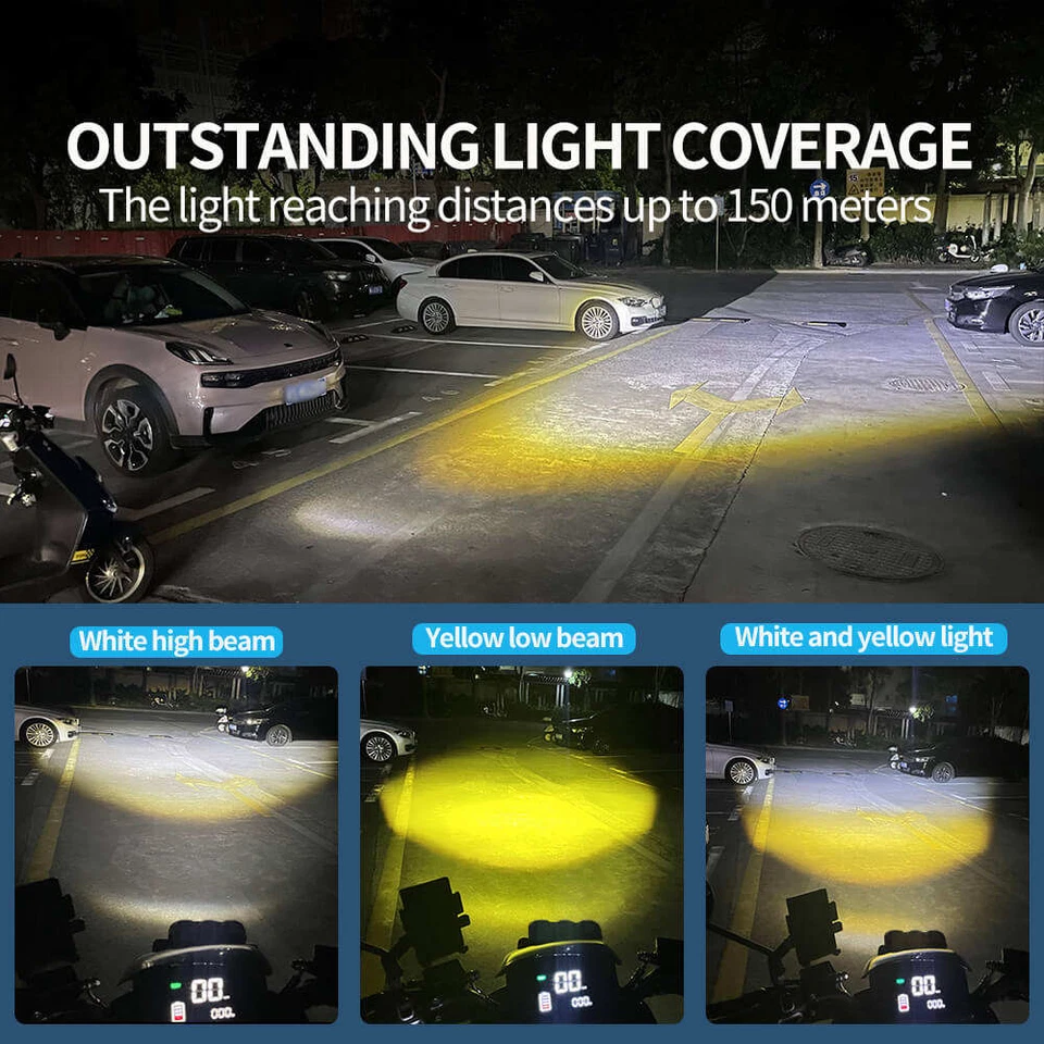 Luces de zanja LED blancas ámbar de 3" 4" 7" pulgadas 2 piezas aptas para Toyota Tacoma 2016-2020 Foto 3 de 4