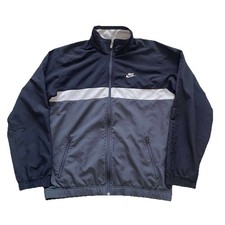 Nike Windbreaker Jacket Full Zip Design Color Black Size Large