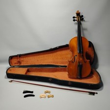 Vtg Copy Of Nicolaus Amati Violin Germany W/ Hard Case Bow Parts