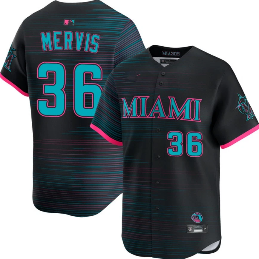 Men's Marlins Black 2025 City Connect  Jersey