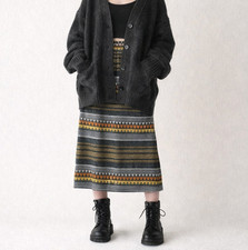 Vintage Womens Boho Retro 60s 70s Maxi A Line Skirt Size X Tribal Mod Textured