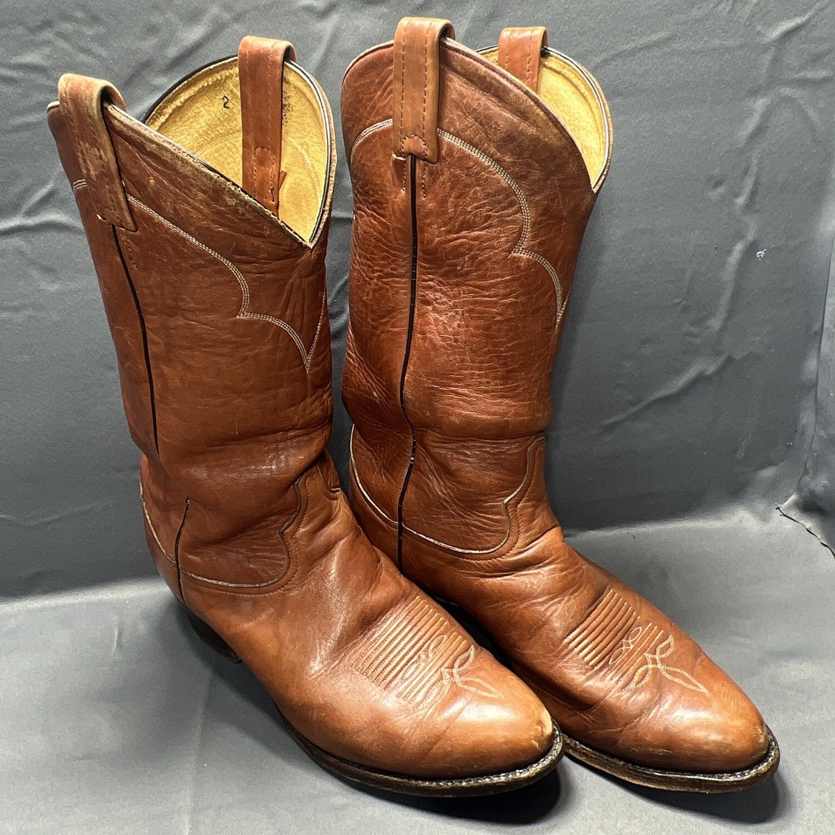 Vintage Tony Lama Boots Mens Size 9 EEE USA Made Cowboy Vibram