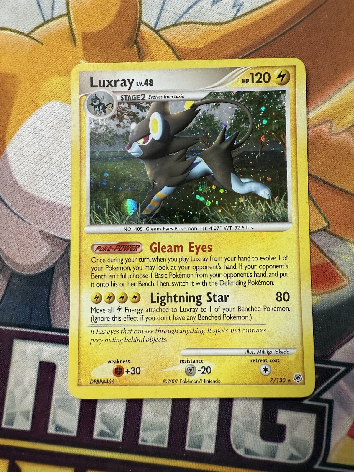 Pokémon TCG card Luxray Diamond & Pearl 7/130 HOLO Rare MP