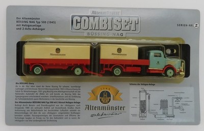 GRELL HO 1/87 TRUCK TRUCK TRAILER 1945 MAN BÜSSING NAG 500 BEERS ALTEMÜNSTER