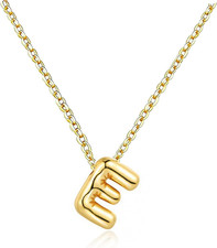 Gold Initial Necklaces Gifts for Teen Girls Women, Teen Girl Gift Trendy Bubble
