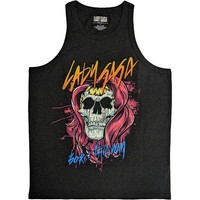 Lady Gaga - Lady Gaga Unisex Tank T-Shirt: Skull (Charcoal Grey) (S. T-Shirt Neu
