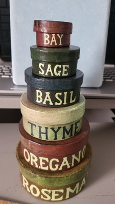 Cute Kitchen Decorations, Paper  Painted Seperate Round Boxes/ W Removable Lids