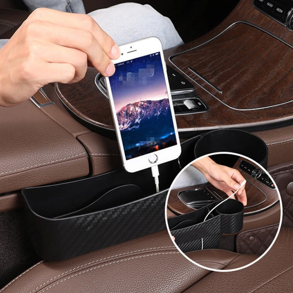 2PCS Car Seat Side Storage Box Catch Organizer Pocket Holder Plug-in Storage Box - Image 4 of 4