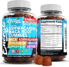 Ashwagandha Maca Root Gummies with Fenugreek Hibiscus Slippery Elm Saffron and