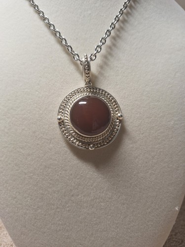 925 sterling silver carnelian pendant 1.5 tall from Indonesia chain not included