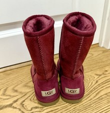 UGG Boots Size Uk 4.5 Genuine Magenta Sheepskin